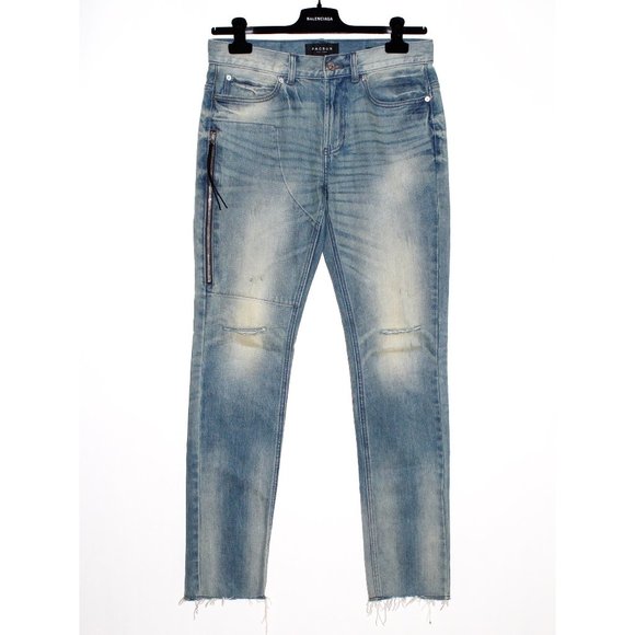 PacSun "Stacked Skinny" Distressed Frayed-Hem Jeans - Picture 1 of 16